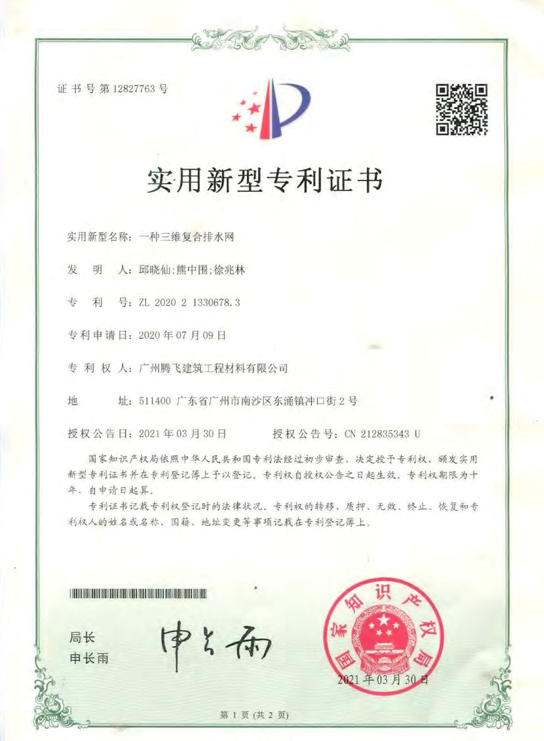 三维复合排水网实用新型专利